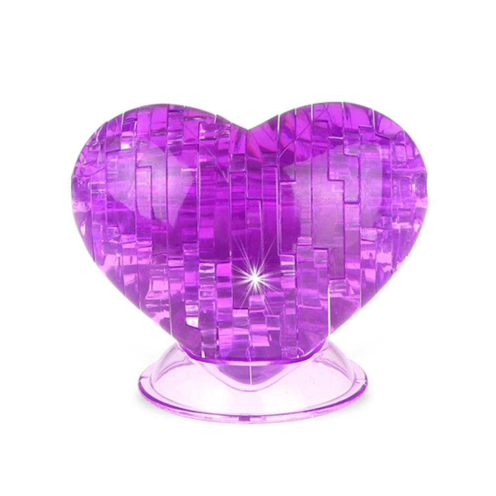 3D Crystal Love Heart Puzzle Jigsaw Model Blocks Gadget Children