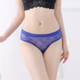 thumbnail image 2 of Ladies Underwear Panties - Womens Sheer Lace Panties See Through Mesh Crotch Seamless Briefs, Seamless Underwear for Women,Color: Blue Size: XL, 2 of 8