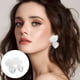 thumbnail image 5 of 1 par de pendientes de bola de pelo de lujo para mujer, elegantes pendientes colgantes con perla artificial para San Valentín y ocasiones especiales, 5 of 7