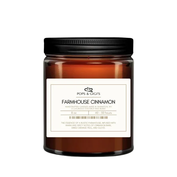 Pops & Gigi'S 8 Oz Jar Candle - Farmhouse Cinnamon