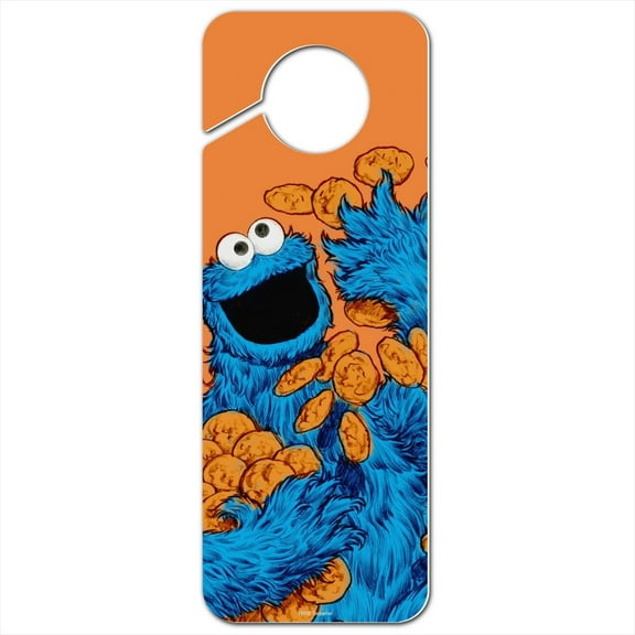 Sesame Street Vintage Cookie Monster Plastic Door Knob Hanger Sign