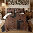 thumbnail image 2 of Manfei Minimalist Floral Stripes Quilt Full 3-Piece,Vintage Aesthetics Full Bedspread Sets,1 Coverlet and 2 Pillowcases, 2 of 7