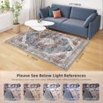 thumbnail image 2 of Boho Vintage Round Rug ft- Faux Wool Dreely Washable Area Rug Small Distressed Throw Rugs Floor Carpet for Door Mat Entryway Bedrooms Laundry (Round - ; Diameter Border ), 2 of 7