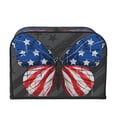 thumbnail image 2 of Cauagu Butterfly With USA Flag for 4 Slice Toaster Cover (11.4''×7.9''×7.5'') Bread Machine Cover Toaster Protector Kitchen Appliance Dust Cover, 2 of 7