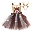 thumbnail image 2 of WOYY Little Girl's Christmas Tulle Dress Cartoon Reindeer Print Sleeveless Tutu Dress, 2 of 9