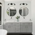 thumbnail image 5 of Design House Schoolhouse Modern Wall Mount 3-Light Dimmable Clear Seedy Glass Vanity Light in Matte Black, 5 of 20