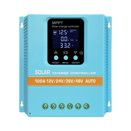 Y&H 100A Solar Charge Controller 12V 24V 36V 48V LCD Display Battery Intelligent Regulator Max 100V Input Dual USB for Lead-acid/Lithium