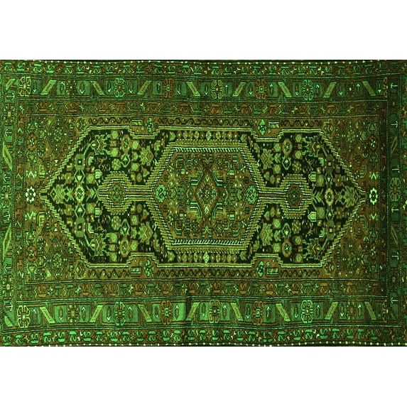 Ahgly Company Indoor Rectangle Persian Green Traditional Area Rugs, 8' x 12'