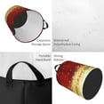 thumbnail image 3 of Uemuo Red Gold Glitter Pattern Circular Laundry Hamper Basket with handles,Collapsible laundry basket,Large capacity laundry hamper,Laundry Organizer-, 3 of 8