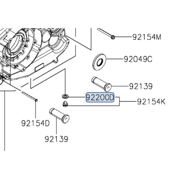 Kawasaki Drain Bolt Washer Mule Pro-MX  92200-Y099