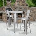 thumbnail image 2 of Flash Furniture Lily Commercial Grade 4 Pack 30" High Silver Metal Indoor-Outdoor Barstool with Removable Back, 2 of 13
