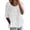 White, variant on VJGBEGW Women Linen Shirts Flower Printed 3/4 Sleeve Crew Neck Boho Gauze Tops Lightweight Ladies Blouses Loose Fit Tunics Blue L