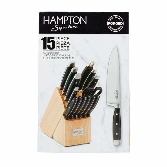 Hampton Forge Continental Cutlery Set With Block, 15 piece