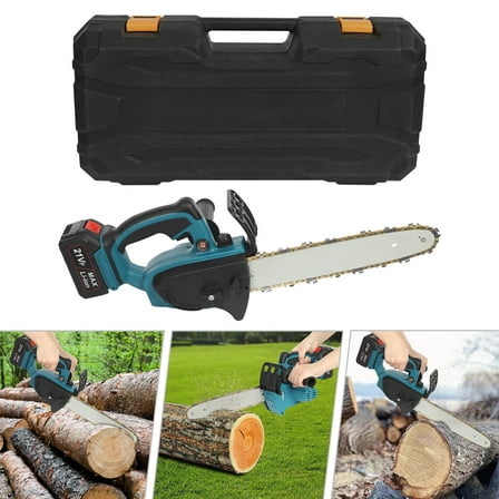 Miumaeov 21V 8'' Cordless Chainsaw Handheld Rechargeable Chain Saw Electric Chainsaw for Wood Cutting