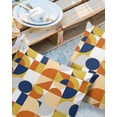 thumbnail image 2 of Pack of 2 Outdoor Pillow Covers, Nordic Vintage Yellow Blue Geometric Abstract Art Waterproof Square Throw Pillowcase Cushion Decorative Pillow Covers for Couch Patio Tent, 16x16 in, 2 of 6