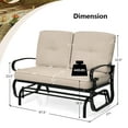 thumbnail image 3 of Gymax Patio Swing Glider Chair Rocking Loveseat Bench for 2 Persons w/ Beige Cushions, 3 of 10