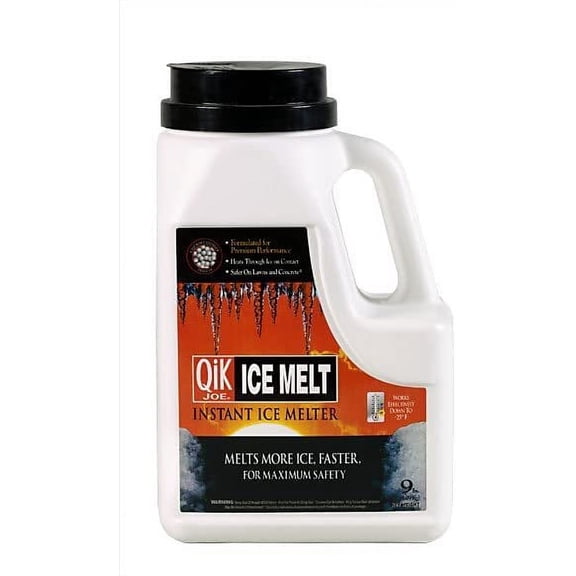 Qik Joe Instant Snow and Ice Melt Pellets - Calcium Chloride Deicer - 9 lbs