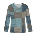 thumbnail image 5 of FAIWAD Long Sleeve V Neck Tops for Women Lapel Button Down Color Block Pullover Tunic Tops, 5 of 5