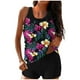thumbnail image 2 of Trajes de baño tankini para mujer Trajes de baño de dos piezas con espalda de tiras y estampado conservador para mujer Traje de baño de dos piezas para mujer, 2 of 6