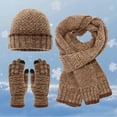 thumbnail image 2 of Bibifish Mens And Womens Hat Gloves Scarf Sets Winter Warm Knitted Beanies Hat Gloves And Scarves Cold Weather 3 Pc Hat Gloves Scarf Sets, 2 of 4