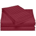 thumbnail image 2 of Fresh Linen Collection 1800 Super Soft & Wrinkle Free Luxurious Stripe 4-Piece Sheet Set (Twin, Burgundy), 2 of 2