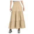 thumbnail image 5 of Bobifish Toddler Girls Tiered Dress High Elastic Waist A Line Ruffle Long Dress Loose Summer Party Children Girls Dresss, 5 of 5