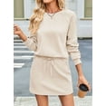 thumbnail image 2 of Women'S 2 Piece Lounge Sets Autumn Matching Outfits Long Sleeve Top and Skirt Loungewear  L, 2 of 8
