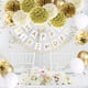 thumbnail image 3 of Paquete de 49 decoraciones doradas de feliz cumpleaños para mujeres y niñas, con B, 3 of 5