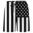 thumbnail image 5 of Telankuip Mens American Flag Print Swim Trunks with Compression Liner Summer Casual Hawaiian Holiday Style Beach Surfing Shorts Lined Pocket Elastic Drawstring Waist Board Shorts 1-Black S, 5 of 5