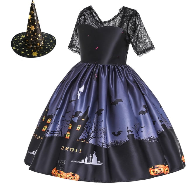 LOVZFMLL Robe de Fille de Noël Mignonne en Maille de Cerf Robe de Danse pour Enfants