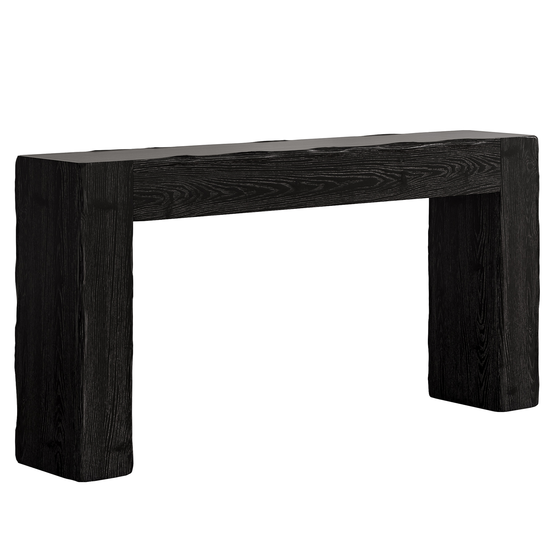 Fnova 63" Console Table, Wood Farmhouse Entryway Table, Long Narrow Accent Table for Living Room, Entrance, Hallway, Foyer, Black