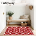 thumbnail image 3 of ODIKA 5'x7' Machine Washable Non-Slip Area Rug, Festive Symmetry With Interlocking Stars And Leaping Stags High Traffic Rug with Pad, Red, 741730, 3 of 8