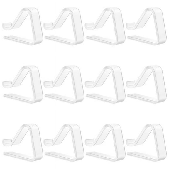 NEW 12 Pieces Transparent Tablecloth Clips, Table Cloth Clips,Windproof Cover Holder Clamps.Table B