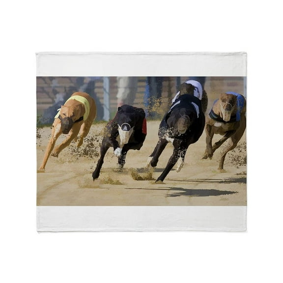 CafePress - Battle Of The Racing Greyhounds At T Throw Blanket - Soft Fleece Throw Blanket, 50"x60" for All Ages