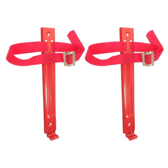 2pcs Universal Fire Extinguisher Wall Bracket For 2kg/3kg/4kg Extinguishers Heavy-Duty Iron Bracket With Adjustable Strap Wall-Mounted Extinguisher Holder