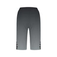 thumbnail image 4 of Cagogo Women's High Waisted Capri Pants with Pockets Solid Casual Summer Elastic Waist Cropped Palazzo Trousers Beach Vacation Lounge Pants, Black L, 4 of 5