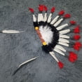 thumbnail image 4 of Tocado de jefe nativo americano, disfraz indio de Cosplay, vestido de cabeza de plumas artificiales, accesorios para adultos y niños, 4 of 5