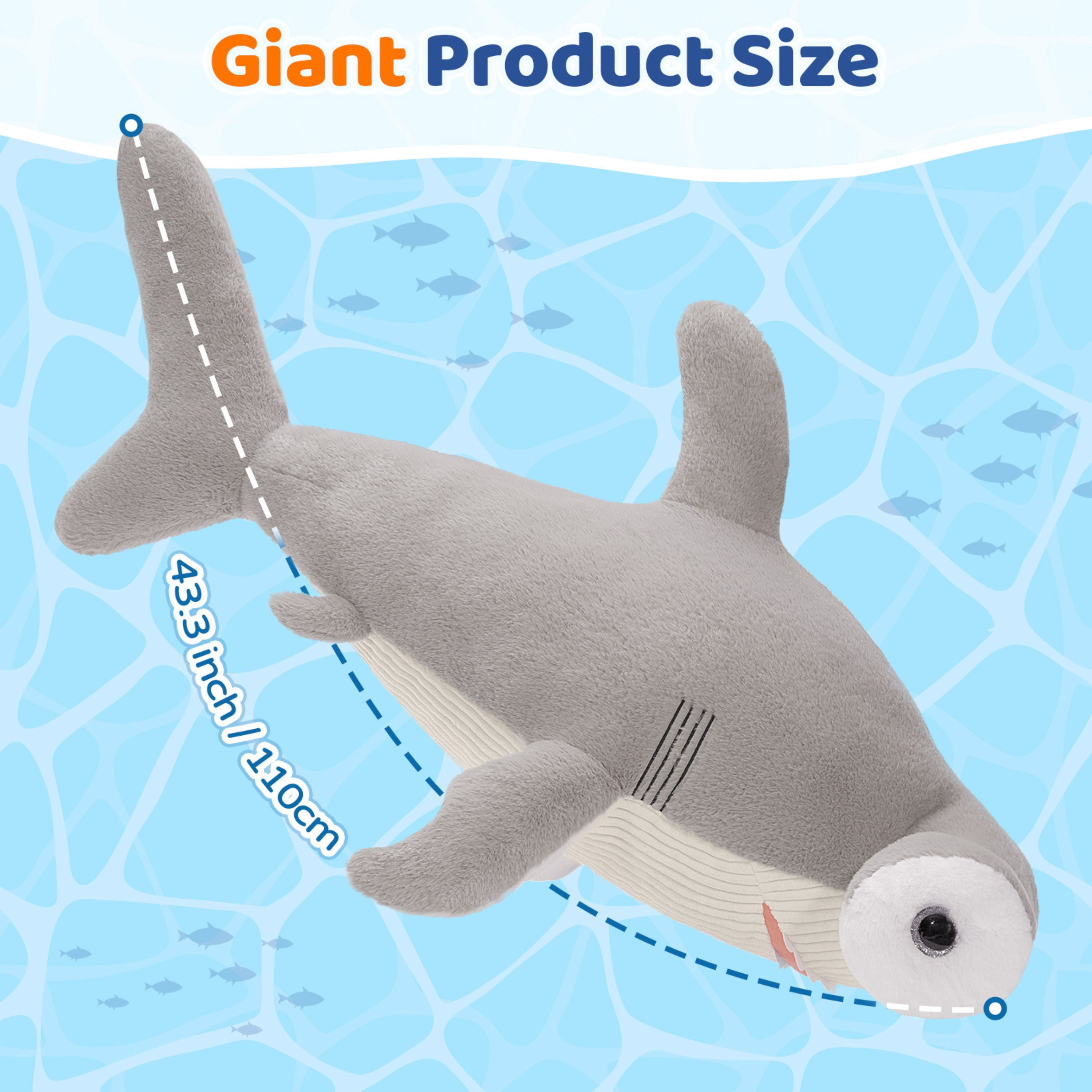 MaoGoLan 43'' Hammerhead Shark Stuffed Animal Giant Shark Pillow Plush Toy