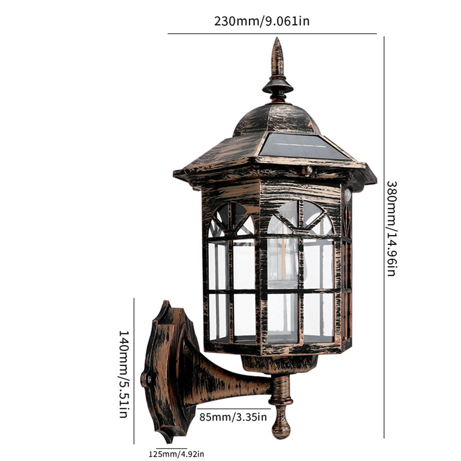 Solar Wall Lights, Vintage Outdoor Lighting with Dusk To Dawn Sensor, Motion Sensor Outdoor Lights for Garden, Warm Amber Glow Decorative Lantern for Patio