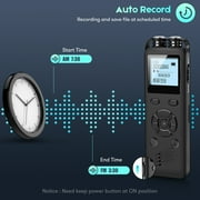 RONY Digital One-Click Voice Activated Recorder - Portable Recording Device with Hifi Dual Mic Noise Reduction Chip - 32GB Dictaphone with Long Battery Life USB Cable Included
