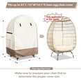 thumbnail image 2 of Outdoor Egg Chair Cover,Waterproof Egg Chair Cover with Zipper for Wicker Patio Basket Chair(Beige & Brown,Fits 43" L *25" W*55.1" H Egg Chair), 2 of 7