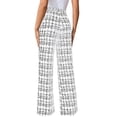 thumbnail image 4 of Womens Pants Plaid Print Straight Tube High Waist Casual Trousers,Pants for Women Plus Size White XXXL, 4 of 6