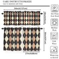 thumbnail image 5 of Mid Century Vintage Valances Set for Kitchen, Medieval Retro Abstract Geometric Blocks Home Decor Rod Pocket Window Drapes for Living Room Dining Room Office 52x18 Inch + 27x36 Inch X 2, 5 of 5
