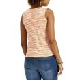 thumbnail image 2 of Style&co. Women's Soft Coral Striped Henley Tie Front Sleeveless Tank Top Size M, 2 of 2