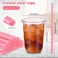 thumbnail image 3 of Vasos de plástico Ziliny de 16 onzas con pajitas rosas en forma de corazón, 50 juegos, 3 of 6