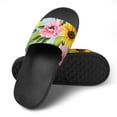 thumbnail image 4 of GZHJMY Stylish Slides for Women Men, Yellow Pink Flowers Soft Flexible Slip-on Sandals Slippers, 4 of 7