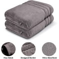 thumbnail image 7 of Trident Finesse Modern 6 Pieces Solid Ultra Soft, Extra Absorbent Cotton Bath Towel Set, Gray, 7 of 7