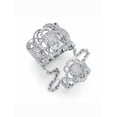 thumbnail image 4 of PalmBeach Jewelry 1.58 TCW Micro-Pave Cubic Zirconia Vintage-Inspired Floral Motif Knuckle Ring in Sterling Silver, 4 of 8