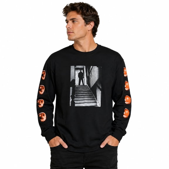Dumbgood John Carpenter's Halloween Men's Long Sleeve Graphic Print Shirt (2XL)