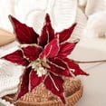 thumbnail image 1 of Arreglo floral navideño, corona de flores para bodas, para uso interior y exterior, decoraciones de invierno para año Nuevo, decoraciones navideñas pa Rojo, 1 of 8
